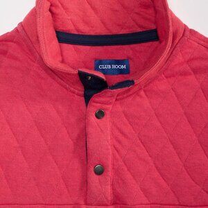 Club Room Men's Large Quilted Mock Neck Red Pullover Sweater - New with Tags